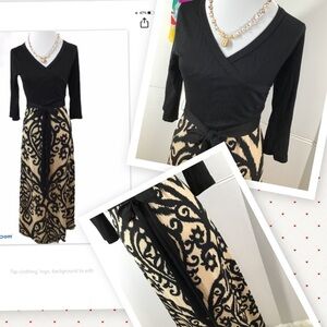 Zattcas black and cream maxi dress S